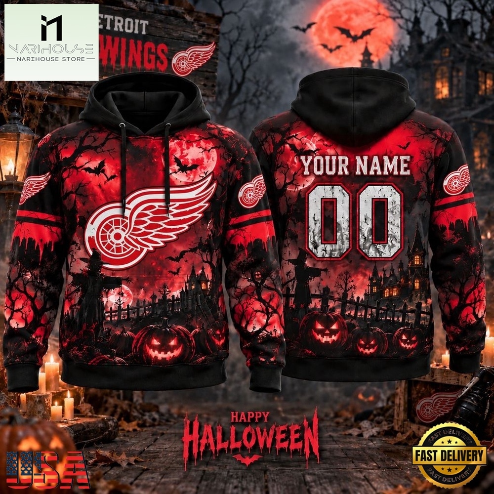 NHL Detroit Red Wings Special Halloween 2026 Design Hoodie Shirt, NHL 3D Game Day Tee NHL Detroit Red Wings Special Halloween 2026 Design Hoodie Shirt, NHL 3D Game Day Tee