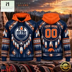 NHL Edmonton Oilers 2026 Native American Heritage Design Hoodie Shirt, NHL 3D Game Day Tee Nhl Edmonton Oilers 2026 Native American Heritage Design Hoodie Shirt