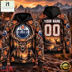 NHL Edmonton Oilers 2026 Personalized Hunting Camo Design Hoodie, NHL 3D Game Day Tee Nhl Edmonton Oilers 2026 Personalized Hunting Camo Design Hoodie