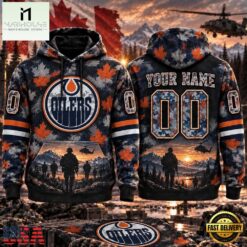 NHL Edmonton Oilers Military Appreciation Design Personalized Hoodie, NHL 3D Game Day Tee Nhl Edmonton Oilers Military Appreciation Design Personalized Hoodie