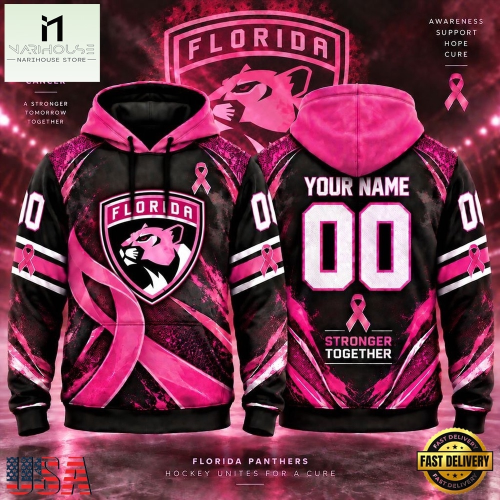 NHL Florida Panthers Pink Fights Breast Cancer 2026 Personalized Hoodie Shirt, NHL 3D Game Day Tee NHL Florida Panthers Pink Fights Breast Cancer 2026 Personalized Hoodie Shirt, NHL 3D Game Day Tee