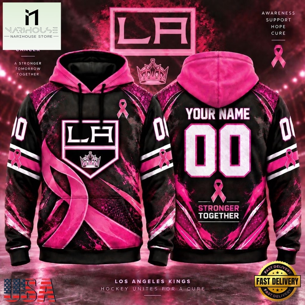 NHL Los Angeles Kings Pink Fights Breast Cancer 2026 Personalized Hoodie Shirt, NHL 3D Game Day Tee NHL Los Angeles Kings Pink Fights Breast Cancer 2026 Personalized Hoodie Shirt, NHL 3D Game Day Tee