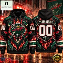 NHL Minnesota Wild 2026 Honoring Firefighters Personalized Hoodie Shirt, NHL 3D Game Day Tee Nhl Minnesota Wild 2026 Honoring Firefighters Personalized Hoodie Shirt