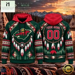 NHL Minnesota Wild 2026 Native American Heritage Design Hoodie Shirt, NHL 3D Game Day Tee Nhl Minnesota Wild 2026 Native American Heritage Design Hoodie Shirt
