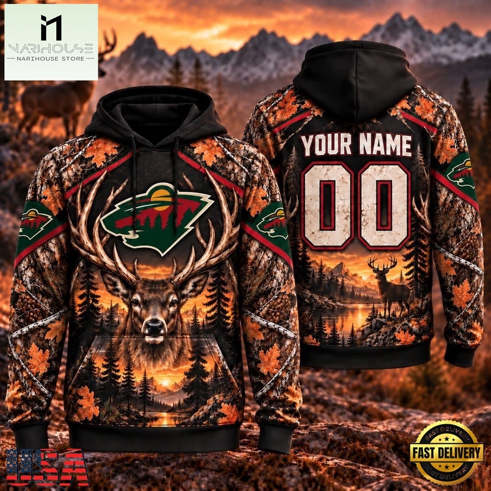 NHL Minnesota Wild 2026 Personalized Hunting Camo Design Hoodie, NHL 3D Game Day Tee NHL Minnesota Wild 2026 Personalized Hunting Camo Design Hoodie, NHL 3D Game Day Tee