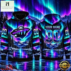 NHL Minnesota Wild Special Design With Northern Lights 2026 Hoodie Shirt, NHL 3D Game Day Tee Nhl Minnesota Wild Special Design With Northern Lights 2026 Hoodie Shirt