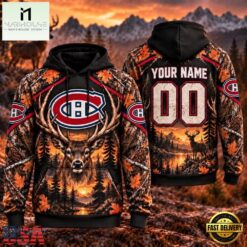 NHL Montreal Canadiens 2026 Personalized Hunting Camo Design Hoodie, NHL 3D Game Day Tee Nhl Montreal Canadiens 2026 Personalized Hunting Camo Design Hoodie