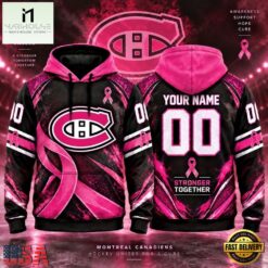NHL Montreal Canadiens Pink Fights Breast Cancer 2026 Personalized Hoodie Shirt, NHL 3D Game Day Tee Nhl Montreal Canadiens Pink Fights Breast Cancer 2026 Personalized Hoodie Shirt