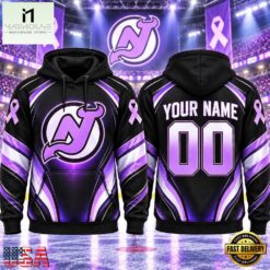 NHL New Jersey Devils 2026 Hockey Fights Cancer Personalized Hoodie Shirt, NHL 3D Game Day Tee Nhl New Jersey Devils 2026 Hockey Fights Cancer Personalized Hoodie Shirt