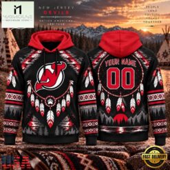 NHL New Jersey Devils 2026 Native American Heritage Design Hoodie Shirt, NHL 3D Game Day Tee Nhl New Jersey Devils 2026 Native American Heritage Design Hoodie Shirt