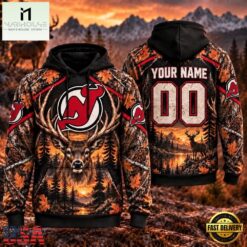 NHL New Jersey Devils 2026 Personalized Hunting Camo Design Hoodie, NHL 3D Game Day Tee Nhl New Jersey Devils 2026 Personalized Hunting Camo Design Hoodie