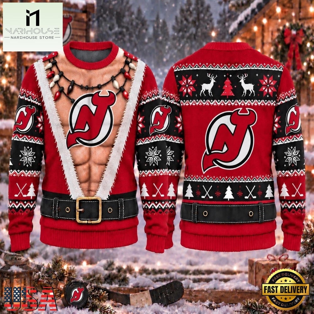 NHL New Jersey Devils Funny Body Christmas Ugly Sweater, NHL 3D Game Day Tee NHL New Jersey Devils Funny Body Christmas Ugly Sweater, NHL 3D Game Day Tee