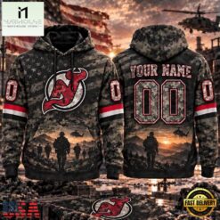 NHL New Jersey Devils Military Appreciation Design Personalized Hoodie, NHL 3D Game Day Tee Nhl New Jersey Devils Military Appreciation Design Personalized Hoodie