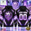 NHL New York Islanders 2026 Hockey Fights Cancer Personalized Hoodie Shirt, NHL 3D Game Day Tee Nhl New York Islanders 2026 Hockey Fights Cancer Personalized Hoodie Shirt