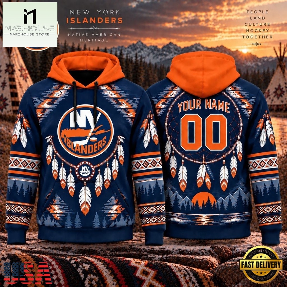 NHL New York Islanders 2026 Native American Heritage Design Hoodie Shirt, NHL 3D Game Day Tee NHL New York Islanders 2026 Native American Heritage Design Hoodie Shirt, NHL 3D Game Day Tee