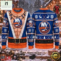 NHL New York Islanders Funny Body Christmas Ugly Sweater, NHL 3D Game Day Tee Nhl New York Islanders Funny Body Christmas Ugly Sweater