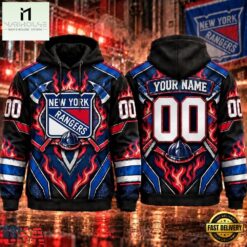 NHL New York Rangers 2026 Honoring Firefighters Personalized Hoodie Shirt, NHL 3D Game Day Tee Nhl New York Rangers 2026 Honoring Firefighters Personalized Hoodie Shirt