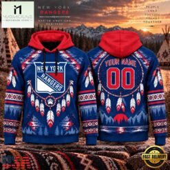 NHL New York Rangers 2026 Native American Heritage Design Hoodie Shirt, NHL 3D Game Day Tee Nhl New York Rangers 2026 Native American Heritage Design Hoodie Shirt