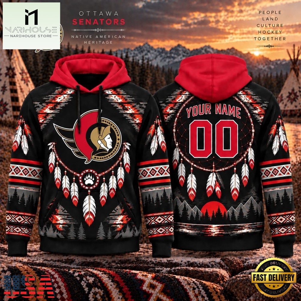 NHL Ottawa Senators 2026 Native American Heritage Design Hoodie Shirt, NHL 3D Game Day Tee NHL Ottawa Senators 2026 Native American Heritage Design Hoodie Shirt, NHL 3D Game Day Tee