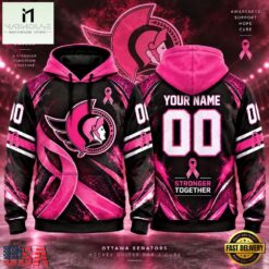 NHL Ottawa Senators Pink Fights Breast Cancer 2026 Personalized Hoodie Shirt, NHL 3D Game Day Tee Nhl Ottawa Senators Pink Fights Breast Cancer 2026 Personalized Hoodie Shirt