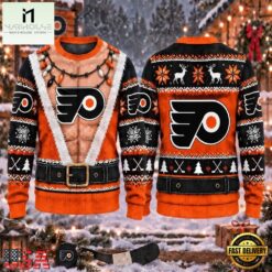 NHL Philadelphia Flyers Funny Body Christmas Ugly Sweater, NHL 3D Game Day Tee Nhl Philadelphia Flyers Funny Body Christmas Ugly Sweater