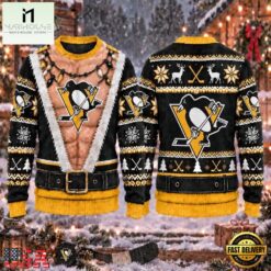NHL Pittsburgh Penguins Funny Body Christmas Ugly Sweater, NHL 3D Game Day Tee Nhl Pittsburgh Penguins Funny Body Christmas Ugly Sweater
