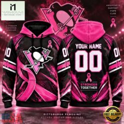 NHL Pittsburgh Penguins Pink Fights Breast Cancer 2026 Personalized Hoodie Shirt, NHL 3D Game Day Tee Nhl Pittsburgh Penguins Pink Fights Breast Cancer 2026 Personalized Hoodie Shirt
