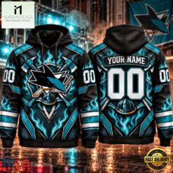 NHL San Jose Sharks 2026 Honoring Firefighters Personalized Hoodie Shirt, NHL 3D Game Day Tee Nhl San Jose Sharks 2026 Honoring Firefighters Personalized Hoodie Shirt