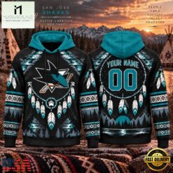 NHL San Jose Sharks 2026 Native American Heritage Design Hoodie Shirt, NHL 3D Game Day Tee Nhl San Jose Sharks 2026 Native American Heritage Design Hoodie Shirt