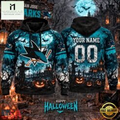 NHL San Jose Sharks Special Halloween 2026 Design Hoodie Shirt, NHL 3D Game Day Tee Nhl San Jose Sharks Special Halloween 2026 Design Hoodie Shirt