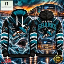 NHL San Jose Sharks Special Mascot Design Concept Kit 2026 Hoodie Shirt, NHL 3D Game Day Tee Nhl San Jose Sharks Special Mascot Design Concept Kit 2026 Hoodie Shirt