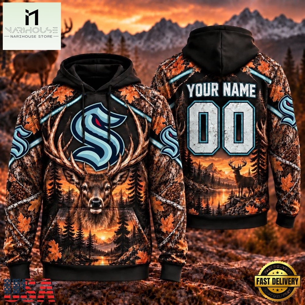NHL Seattle Kraken 2026 Personalized Hunting Camo Design Hoodie, NHL 3D Game Day Tee NHL Seattle Kraken 2026 Personalized Hunting Camo Design Hoodie, NHL 3D Game Day Tee