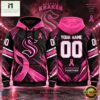 NHL Seattle Kraken Pink Fights Breast Cancer 2026 Personalized Hoodie Shirt, NHL 3D Game Day Tee Nhl Seattle Kraken Pink Fights Breast Cancer 2026 Personalized Hoodie Shirt