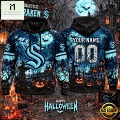 NHL Seattle Kraken Special Halloween 2026 Design Hoodie Shirt, NHL 3D Game Day Tee Nhl Seattle Kraken Special Halloween 2026 Design Hoodie Shirt
