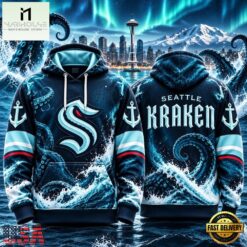 NHL Seattle Kraken Special Mascot Design Concept Kit 2026 Hoodie Shirt, NHL 3D Game Day Tee Nhl Seattle Kraken Special Mascot Design Concept Kit 2026 Hoodie Shirt
