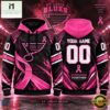 NHL St. Louis Blues Pink Fights Breast Cancer 2026 Personalized Hoodie Shirt, NHL 3D Game Day Tee Nhl ST Louis Blues Pink Fights Breast Cancer 2026 Personalized Hoodie Shirt