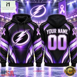 NHL Tampa Bay Lightning 2026 Hockey Fights Cancer Personalized Hoodie Shirt, NHL 3D Game Day Tee Nhl Tampa Bay Lightning 2026 Hockey Fights Cancer Personalized Hoodie Shirt