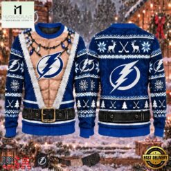 NHL Tampa Bay Lightning Funny Body Christmas Ugly Sweater, NHL 3D Game Day Tee Nhl Tampa Bay Lightning Funny Body Christmas Ugly Sweater