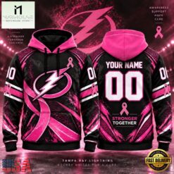 NHL Tampa Bay Lightning Pink Fights Breast Cancer 2026 Personalized Hoodie Shirt, NHL 3D Game Day Tee Nhl Tampa Bay Lightning Pink Fights Breast Cancer 2026 Personalized Hoodie Shirt