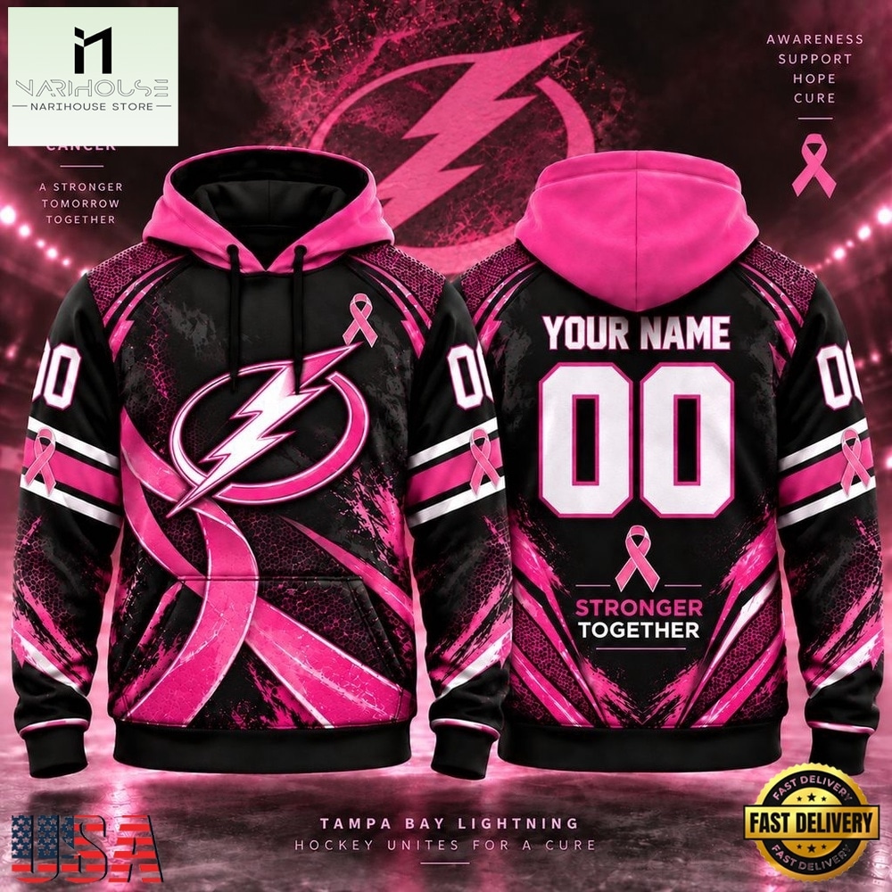 NHL Tampa Bay Lightning Pink Fights Breast Cancer 2026 Personalized Hoodie Shirt, NHL 3D Game Day Tee NHL Tampa Bay Lightning Pink Fights Breast Cancer 2026 Personalized Hoodie Shirt, NHL 3D Game Day Tee