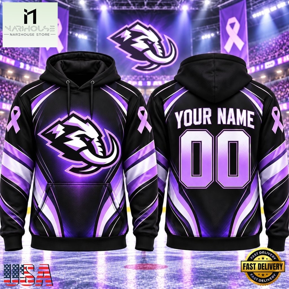 NHL Utah Mammoth 2026 Hockey Fights Cancer Personalized Hoodie Shirt, NHL 3D Game Day Tee NHL Utah Mammoth 2026 Hockey Fights Cancer Personalized Hoodie Shirt, NHL 3D Game Day Tee