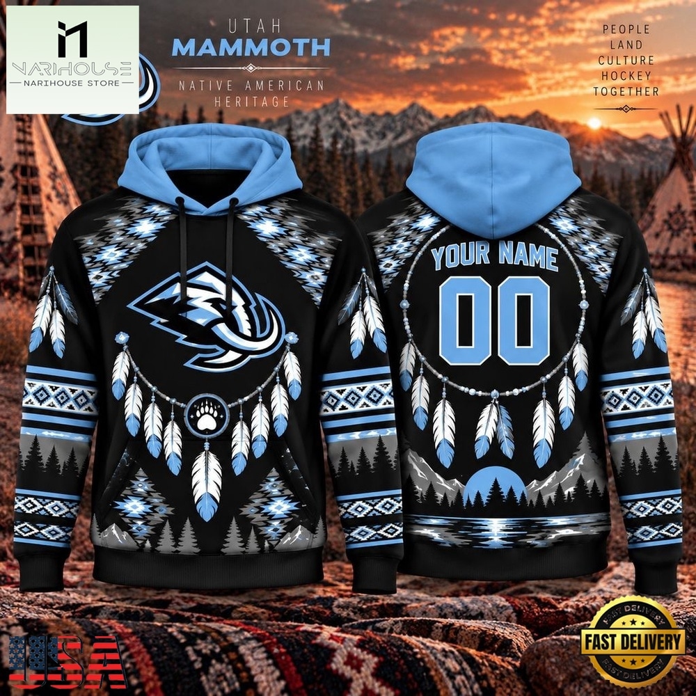 NHL Utah Mammoth 2026 Native American Heritage Design Hoodie Shirt, NHL 3D Game Day Tee NHL Utah Mammoth 2026 Native American Heritage Design Hoodie Shirt, NHL 3D Game Day Tee