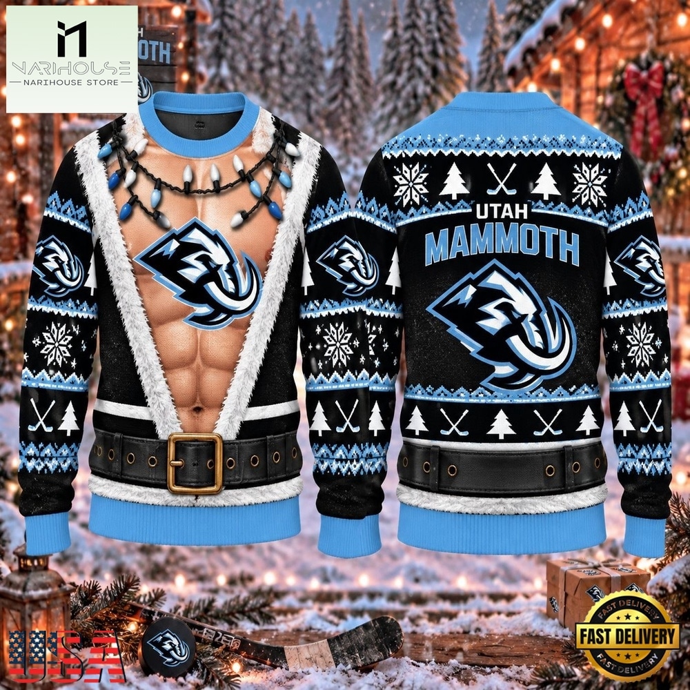 NHL Utah Mammoth Funny Body Christmas Ugly Sweater, NHL 3D Game Day Tee NHL Utah Mammoth Funny Body Christmas Ugly Sweater, NHL 3D Game Day Tee