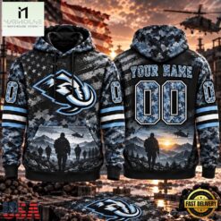 NHL Utah Mammoth Military Appreciation Design Personalized Hoodie, NHL 3D Game Day Tee Nhl Utah Mammoth Military Appreciation Design Personalized Hoodie