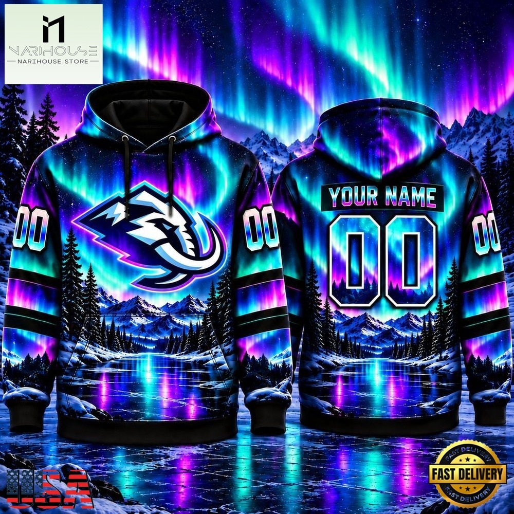 NHL Utah Mammoth Special Design With Northern Lights 2026 Hoodie Shirt, NHL 3D Game Day Tee NHL Utah Mammoth Special Design With Northern Lights 2026 Hoodie Shirt, NHL 3D Game Day Tee