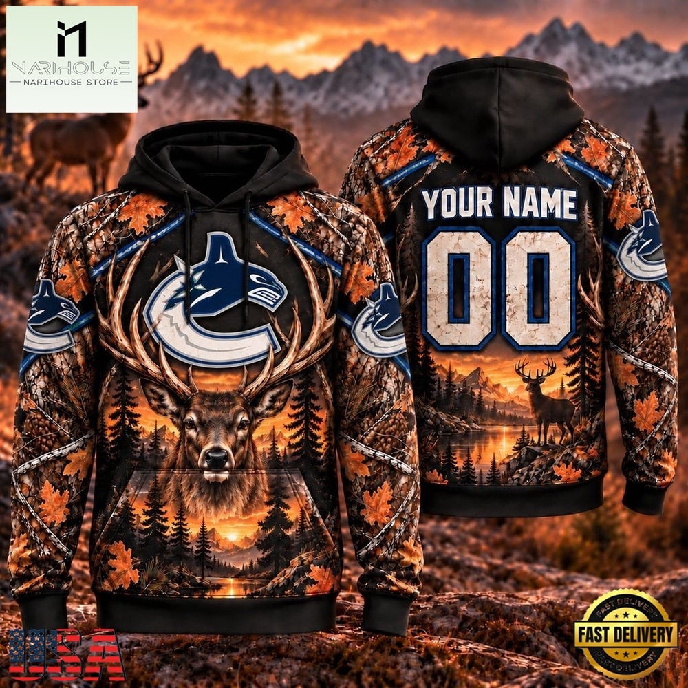 NHL Vancouver Canucks 2026 Personalized Hunting Camo Design Hoodie, NHL 3D Game Day Tee NHL Vancouver Canucks 2026 Personalized Hunting Camo Design Hoodie, NHL 3D Game Day Tee