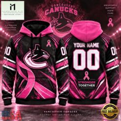 NHL Vancouver Canucks Pink Fights Breast Cancer 2026 Personalized Hoodie Shirt, NHL 3D Game Day Tee Nhl Vancouver Canucks Pink Fights Breast Cancer 2026 Personalized Hoodie Shirt