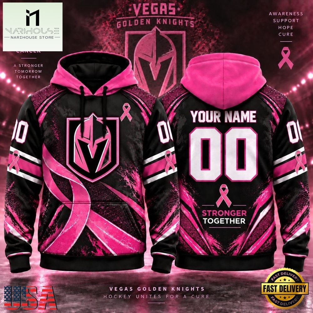 NHL Vegas Golden Knights Pink Fights Breast Cancer 2026 Personalized Hoodie Shirt, NHL 3D Game Day Tee NHL Vegas Golden Knights Pink Fights Breast Cancer 2026 Personalized Hoodie Shirt, NHL 3D Game Day Tee