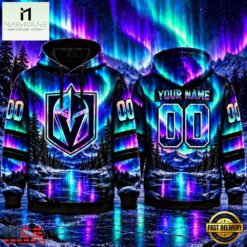 NHL Vegas Golden Knights Special Design With Northern Lights 2026 Hoodie Shirt, NHL 3D Game Day Tee Nhl Vegas Golden Knights Special Design With Northern Lights 2026 Hoodie Shirt