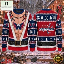 NHL Washington Capitals Funny Body Christmas Ugly Sweater, NHL 3D Game Day Tee Nhl Washington Capitals Funny Body Christmas Ugly Sweater
